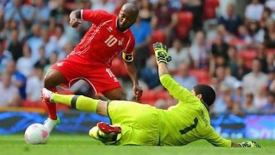 Ismail Matar, centre, has played in three international games for the national side this year.