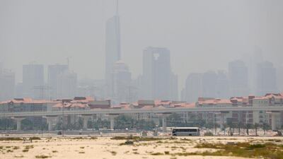 A very dusty day in Dubai. Chris Whiteoak / The National