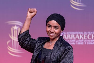 Shajane Suliman at the screening of Sudan, Remember Us during the Marrakech International Film Festival. AP