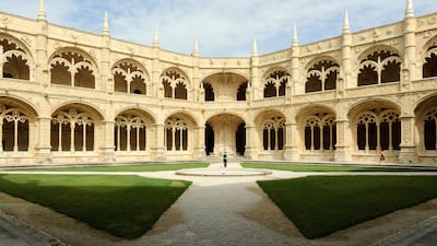The courtyard of the Jerónimos Monastery. Getty Images