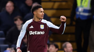 Aston Villa's Ollie Watkins celebrates scoring the winner against Chelsea. Reuters