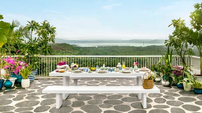 A private chef will serve Goan meals al fresco.