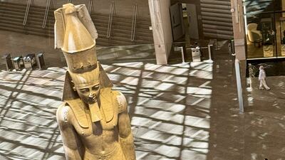 A statue of King Ramses II at the Grand Egyptian Museum, in Giza, on the southwestern outskirts of the capital Cairo, Egypt. Reuters
