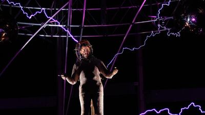 David Blaine performs Electrified: 1 Million Volts Always On. Laura Cavanaugh / Getty Images / AFP
