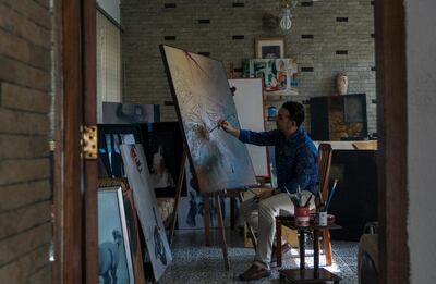 Hakam Al Kattib in his studio. Courtesy Al-Ghad Radio