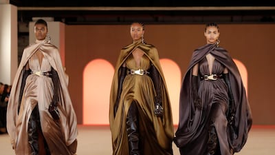 Capes were on the runway at Paris Fashion Week as part of designer Olivier Rousteing's autumn / winter 2020-21 women's ready-to-wear collection. Reuters
