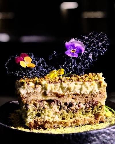 The pistachio kunafa tiramisu honours the best elements from both desserts. Photo: Bocasu