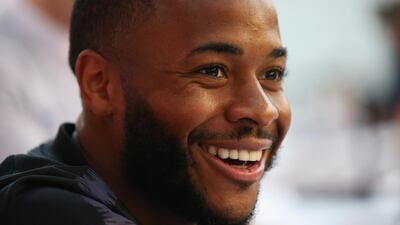 Raheem Sterling says that a gun tattoo on his leg was not intended to glamourise gun crime. (Photo by Alex Livesey/Getty Images)