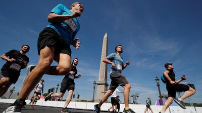 Members of the public take part in sporting events at Place de la Concorde, which has been turned into a giant Olympic park ahead of the Paris 2024 Olympics, in Paris, France. Reuters