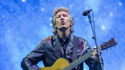 Pink Floyd co-founder Roger Waters performing on the Pyramid Stage at Glastonbury, 2002. Getty Images