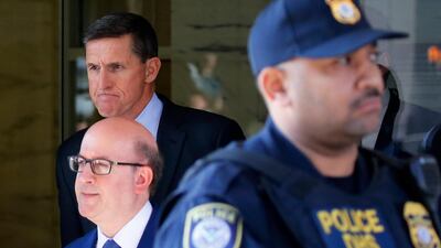 Former US National Security Adviser Michael Flynn departs court, where he plead guilty to lying to the FBI about his contacts with Russia's ambassador to the United States. REUTERS/Jonathan Ernst