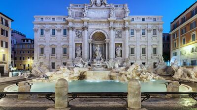 The Trevi Fountain in Rome, Italy. Getty