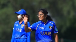 UAE's Vaishnave Mahesh during the ACC Women's Premier Cup against Thailand at the Bayuemas Oval in Malaysia. Photo: Asian Cricket Council