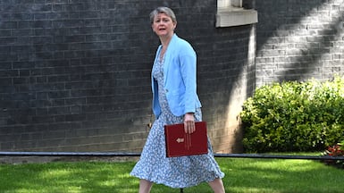 Foreign Secretary Yvette Cooper arrives for a cabinet meeting at Downing Street on Tuesday. Getty Images