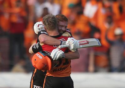 Sunrisers Hyderabad openers David Warner, left, and Jonny Bairstow have been in excellent form. Mahesh Kumar A / AP Photo