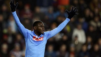 Napoli's Duvan Zapata scored the equaliser for his club on Monday night in a 1-1 draw with Sampdoria. David W Cerny / Reuters