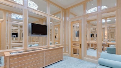 The primary suite has an adjoining dressing room