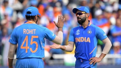 India's captain Virat Kohli and Rohit Sharma during the 2019 Cricket World Cup. AFP