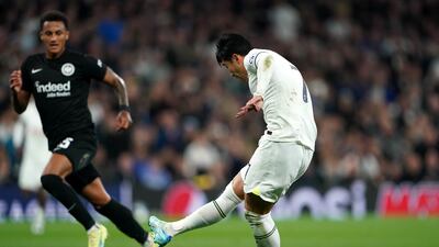Son Heung-min scores Tottenham's first. PA