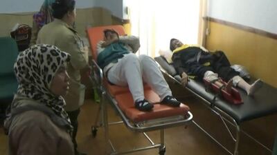 In this image made from video, injured passengers receive medical treatment at the health facility at Soekarno-Hatta International Airport in Cengkareng. AP Photo