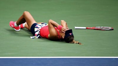 Angelique Kerber of Germany celebrates after winning 6-3, 4-6, 6-4) against Karolina Pliskova of the Czech Republic to win the US Open final. Michael Heiman / Getty Images