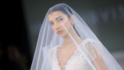 A bridal look by Ihab Jiryis. AFP