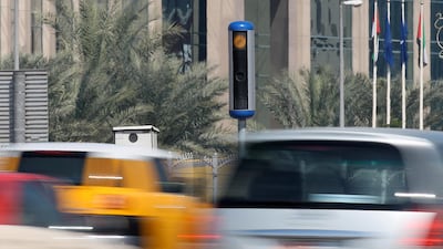 A speed camera on Sheikh Zayed Road in Dubai. Pawan Singh / The National