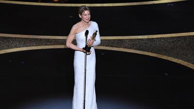 Renee Zellweger accepts the award for Best Actress in a Leading Role for "Judy" at the 92nd Academy Awards on Sunday, February 9. AFP