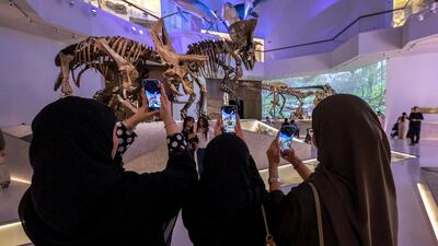 Visitors at the Natural History Museum Abu Dhabi in Saadiyat Cultural District on International Museum Day. Victor Besa / The National