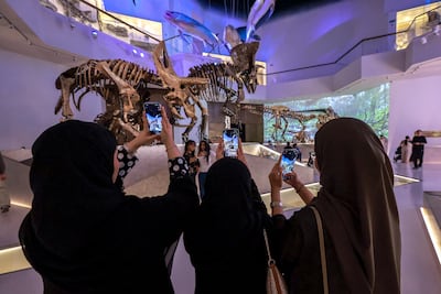 The Dino Month programme includes interactive workshops and family activities exploring the time when dinosaurs walked the Earth. Victor Besa / The National