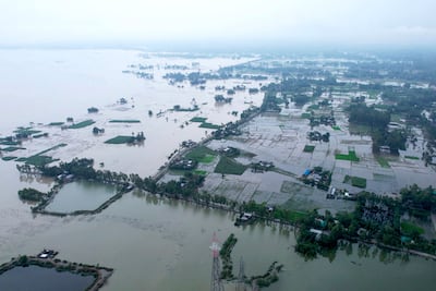 An area submerged by floods in the Rangpur district of Bangladesh. AFP