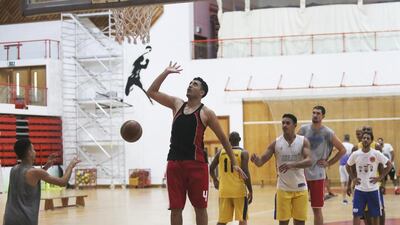 Players from Al Tilal practice at Al Ahli Sports Club in Dubai. Sarah Dea / The National