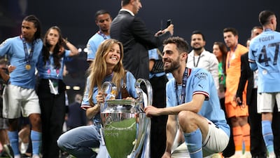 Bernardo Silva with his fiancee Ines Tomaz. Getty Images