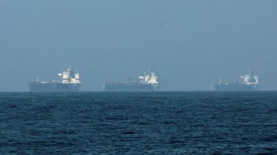 Tankers off the coast of Fujairah. Traffic in the Strait of Hormuz has come to a standstill. Reuters