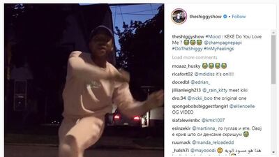 A screengrab from the original video by theshiggyshow that began the 'In my feelings challenge'. Courtesy theshiggyshow