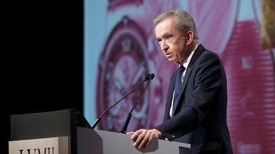 Bernard Arnault, chief executive of LVMH, at the company's shareholders meeting in Paris last week. Photo: Reuters