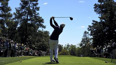 Sergio Garcia on the ninth tee during the second round. AFP