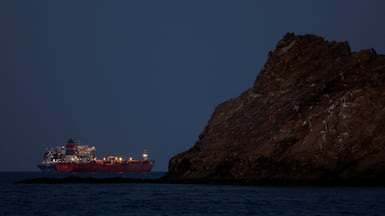 The Callisto tanker sits anchored as the traffic is down in the Strait of Hormuz, in Muscat, Oman. Reuters