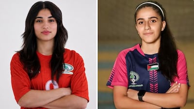 Rand Al Halawani, left, and Natalie Abu Dayyeh have both represented Palestine internationally. Photo: Wafa; Social Media