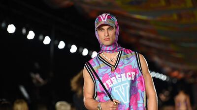 A look from Versace's spring/summer 2022 presentation in Milan. AFP