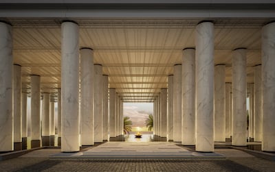 The Capella Dubai entrance, designed as a contemporary beachfront palace. Photo: Capella
