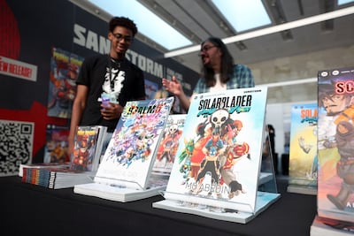 Visitors at Playgrounds, a pop culture and comic festival, in Abu Dhabi. Chris Whiteoak / The National