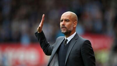 Pep Guardiola has a 100 per cent record so far with Manchester City both in the Uefa Champions League and the Premier League. Nick Potts / PA