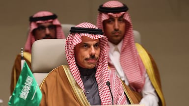 Saudi Arabia's Foreign Minister Prince Faisal bin Farhan attends the ministerial meeting in Riyadh. AFP