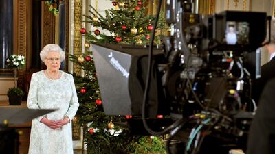 The queen records her Christmas message in 3D for the first time in 2012. Getty