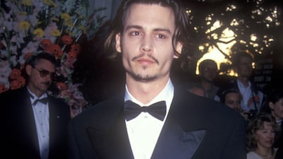 1994: A young Johnny Depp in a sharp tux at the during 66th Annual Academy Awards on March 21, 1994. WireImage