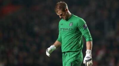 Joe Hart of Manchester City had a miserable day in office. Scott Heavey / Getty Images
