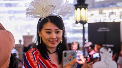 New Years' Eve celebrations before the fireworks at The Burj Khalifa and Downtown Dubai area. Victor Besa / The National