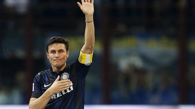 There was drama before then as Lazio, one of several teams fighting for the Europa league, stunned the stadium into silence when Bruno Pereirinha’s cross was knocked down by Lorik Cana for unmarked Giuseppe Biava to bundle past Samir Handanovic in the Inter net. Alessandro Garofalo / Reuters