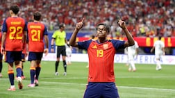Lamine Yamal of Spain scored his first goal of the 2026 World Cup against Saudi Arabia. AFP